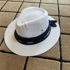Stylish White Fedora with Black Band